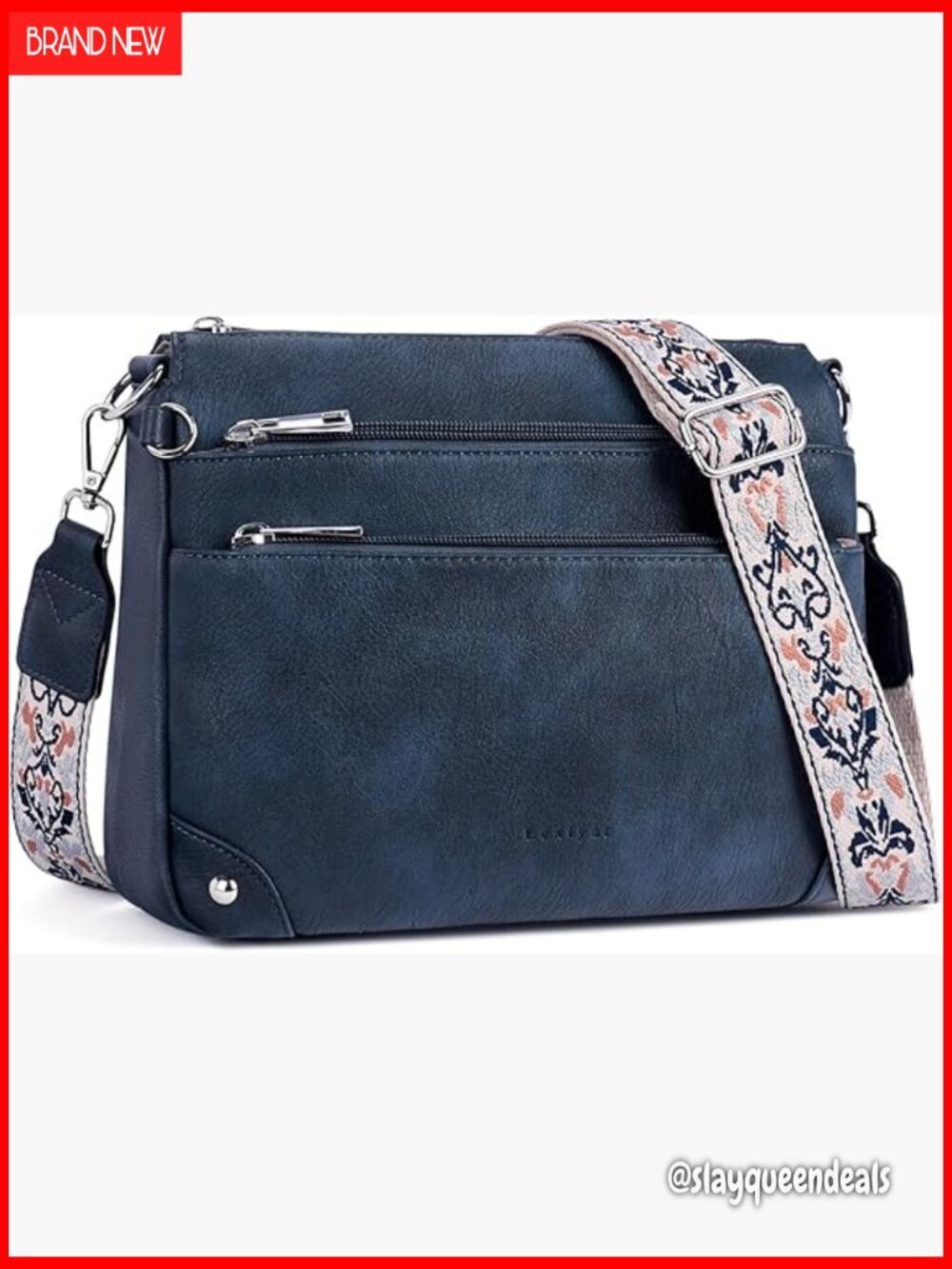 Medium Leather Crossbody Bag with RFID Protection Adjustable Strap Travel Purse